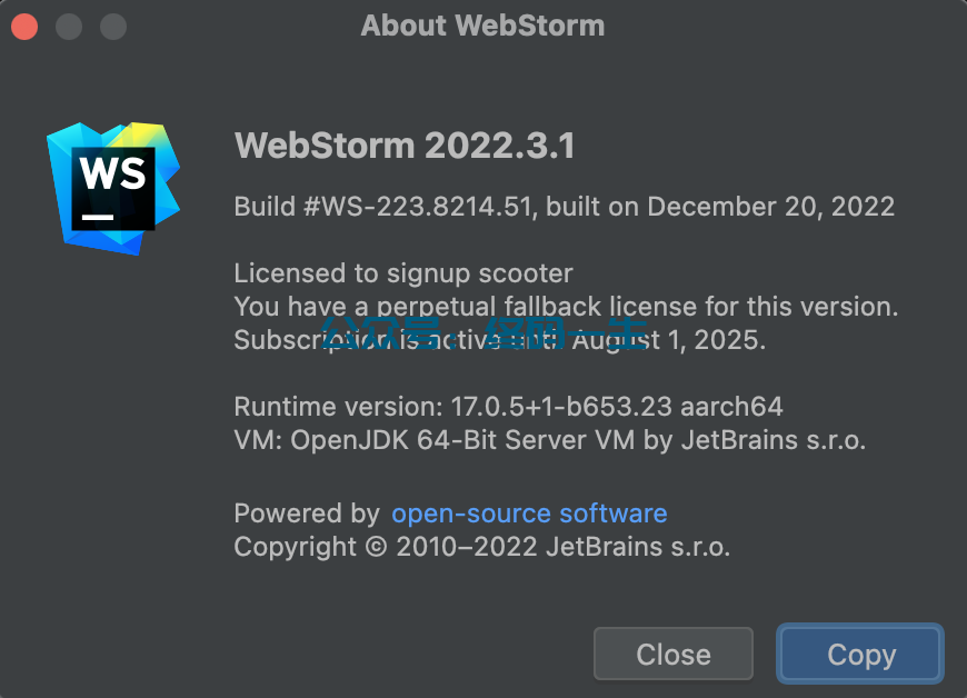 JetBrains激活码(WebStorm2022.3.1激活成功教程教程 永久激活码 亲测可用 长期更新)
