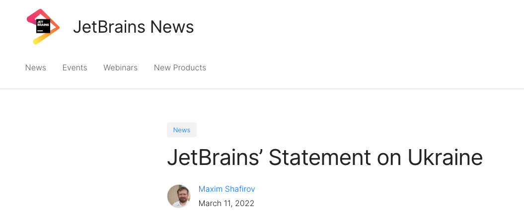 JetBrains激活码(IntelliJ IDEA、Kotlin 背后公司 JetBrains 在俄罗斯停服)