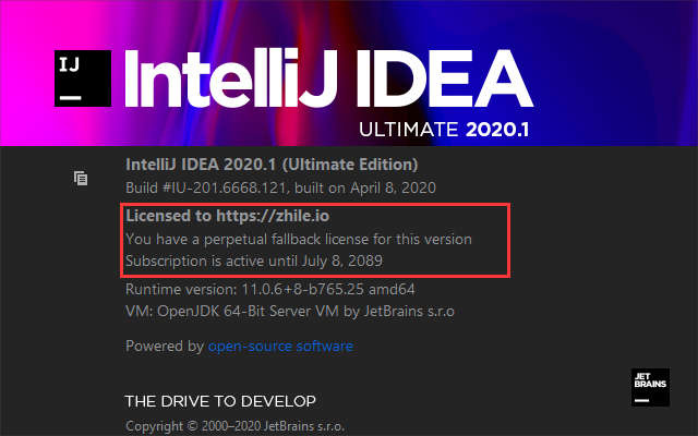 JetBrains激活码(完美激活IntelliJ IDEA 2020.1 x64(亲测成功))