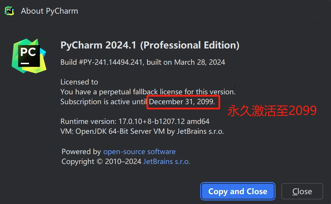 JetBrains激活码(PyCharm 2024永久激活码，激活至2099（附激活码+激活工具）)