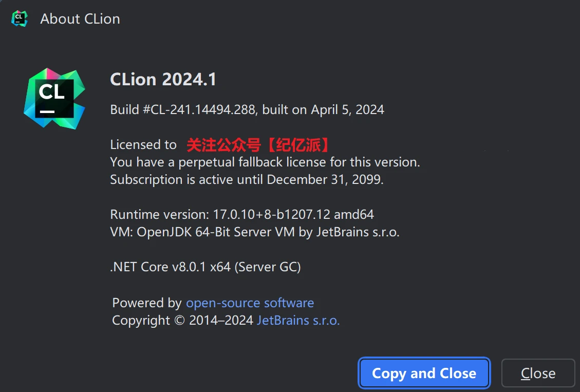 JetBrains激活码(CLion 2024.1最新版免费激活激活成功教程安装教程（附激活工具+激活码）-持续更新永久维护)