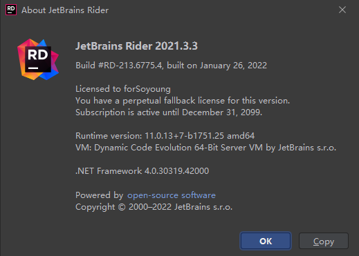 JetBrains激活码(追新！rider激活码2022最新版本 2022.2.1 简体中文一键激活到2099年纯干货！)