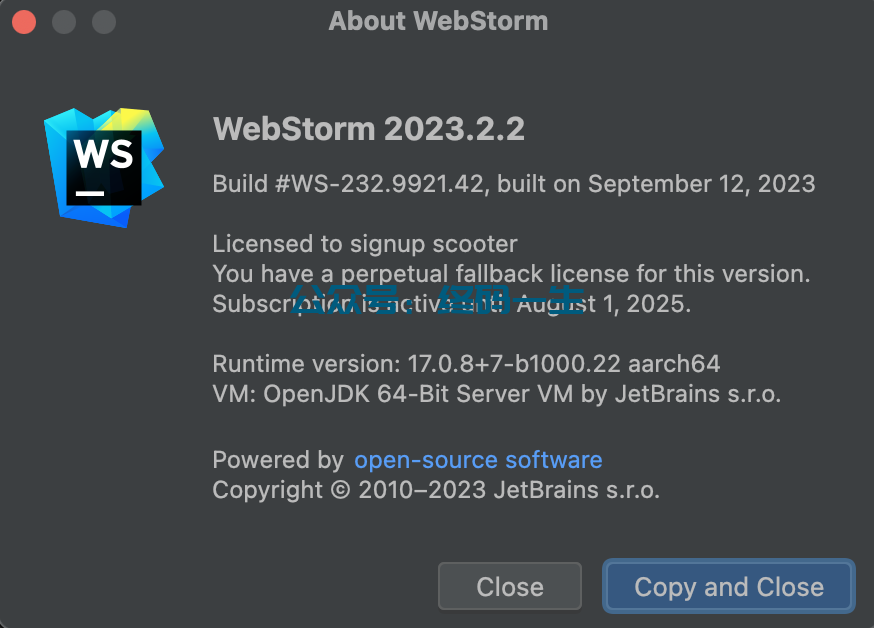 JetBrains激活码(WebStorm 2023.2.2 激活成功教程教程激活教程 最新激活码 永久激活成功教程图文教程)