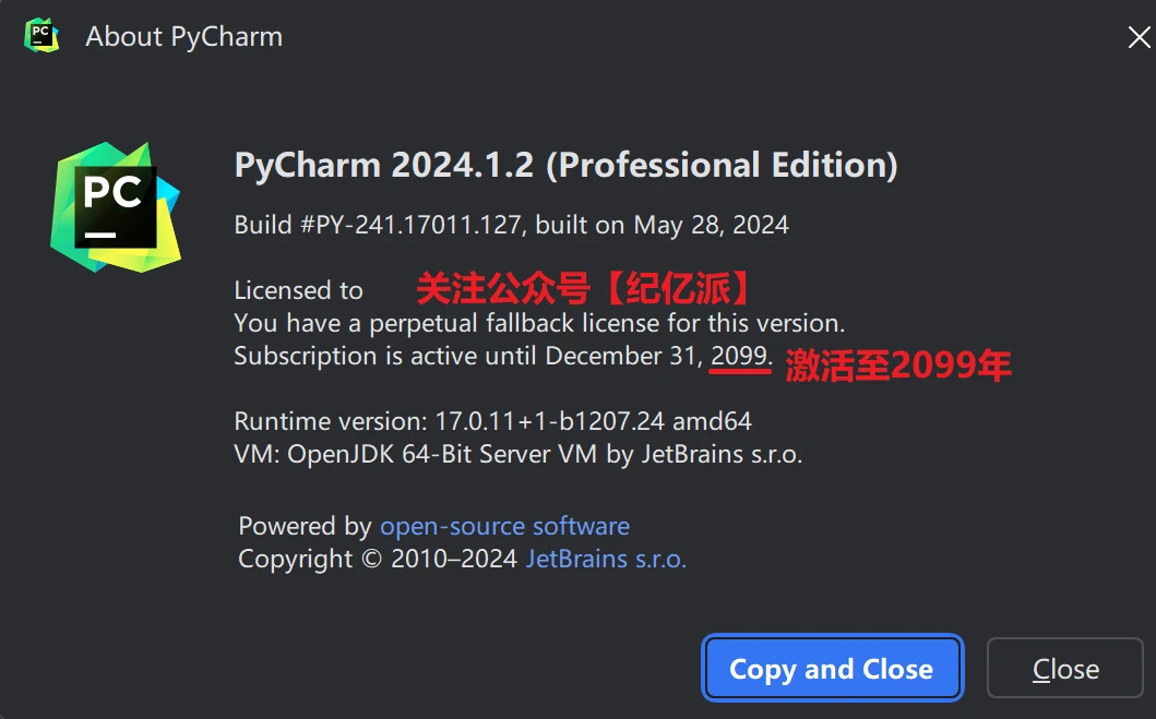 JetBrains激活码(2024最新PyCharm专业版激活激活成功教程教程，永久使用，亲测靠谱（含最新PyCharm激活码）)