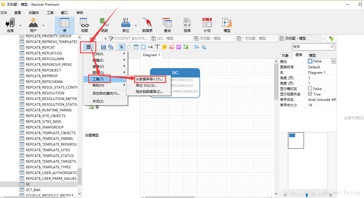 Navicat Premium 11.2.18激活(Navicat Premium 查看某几个表的ER图（模型图）)