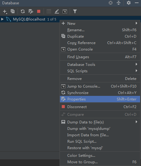 intellij idea连接数据库