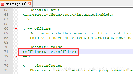 maven设置离线模式