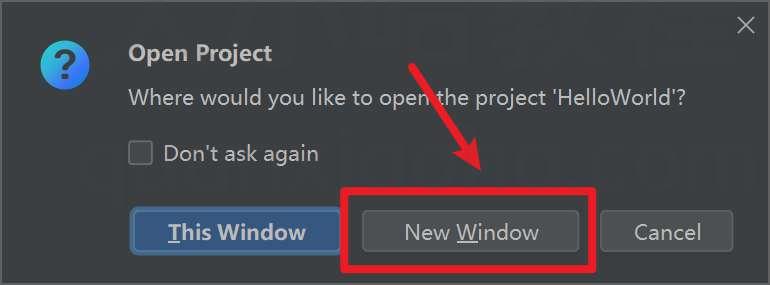 重新打开一个窗口来创建项目