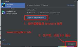 Webstorm 2024.1.2 弹出对话框，提示需要登录账户