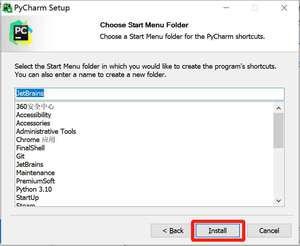 开始安装 Pycharm 2024.1 版本： Install 按钮